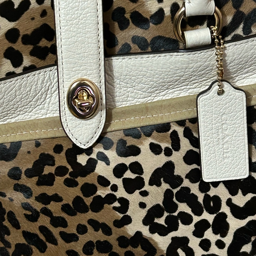 Coach Mercer 30 - custom Leopard Print Satchel with crossbody strap - Picture 8 of 9